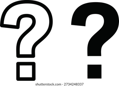 Black and white question mark symbols on a white background