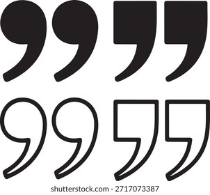 Black and white quotation mark symbols are presented as a basic graphic element for text.
