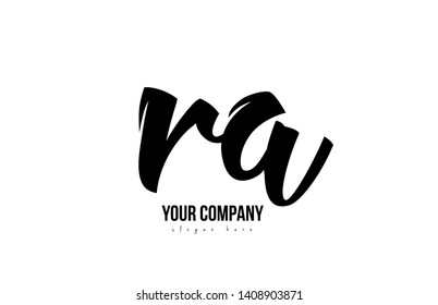 black and white ra r a alphabet letter combination suitable as a logo icon design for a company or business