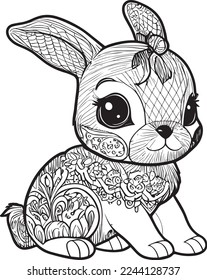 black and white rabbit bunny