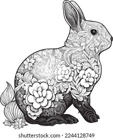 conejo negro y blanco