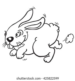 caricatura de conejo blanco y negro