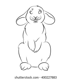 black and white rabbit image - perfect for children's coloring books and not only