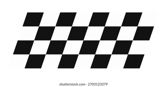 Schwarz-Weiß-Rennflagge. Markierte Rennstreifen-Flagge. Motorsport, Vektorgrafik.