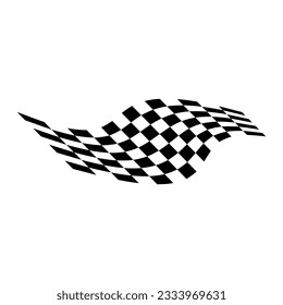black and white racing flag logo design