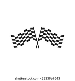 black and white racing flag logo design