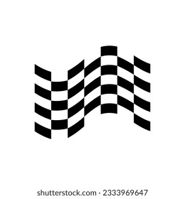 black and white racing flag logo design