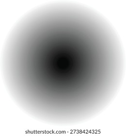 Black and White Radial Gradient Circle with Soft Blur Isolated on White