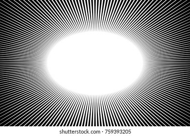 Black and white radial lines comics style backround. Manga action, speed abstract. Vector illustration