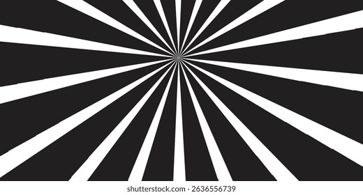 Black and White Radial Lines Creating a Dynamic Abstract Pattern