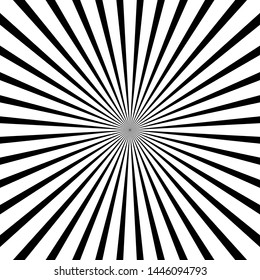 Black and white radial lines optical illusion