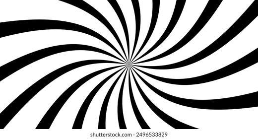 Black and White Radial Pattern. Rays background in retro style. Vector.