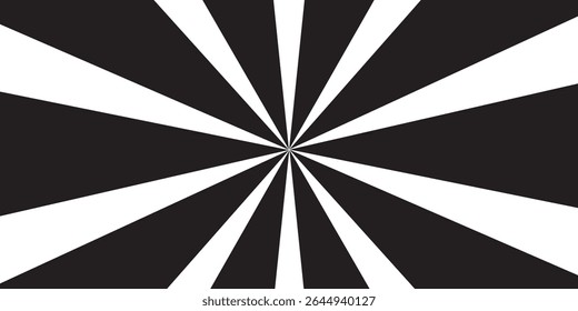 Black and White Radial Starburst Design with Symmetrical Rays