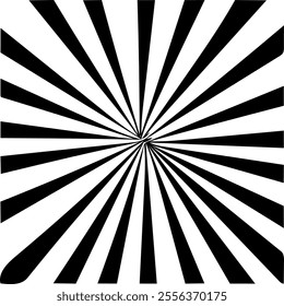 Black and White Radiating Lines Graphic