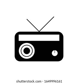 black and white radio icon vector