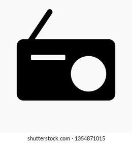 Black and white radio symbol. Vector icon.