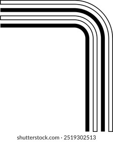 Black and White Rainbow Illustration on White Background. Isolated Vector Icon