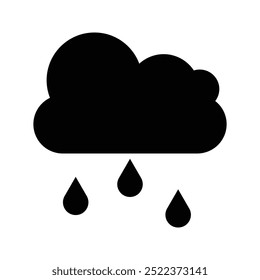 Icono de nube de lluvia en blanco y negro