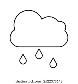black and white raining cloud icon