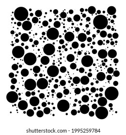 Black and white random dots, circles. Dotted vector element, pattern