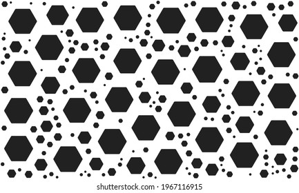 Patrón de hexágono aleatorio negro y blanco