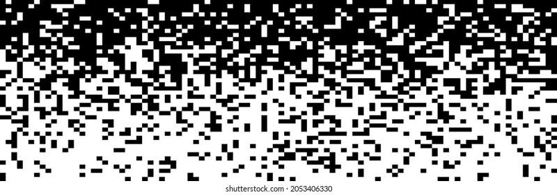 Black and White Random Pixels Pattern. Shuffled pixels texture background. Classic Pixel Art. Vector Illustration.