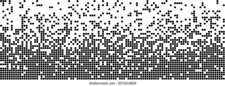 Black and White Random Pixels Pattern. Shuffled pixels texture background. Classic Pixel Art. Vector Illustration.