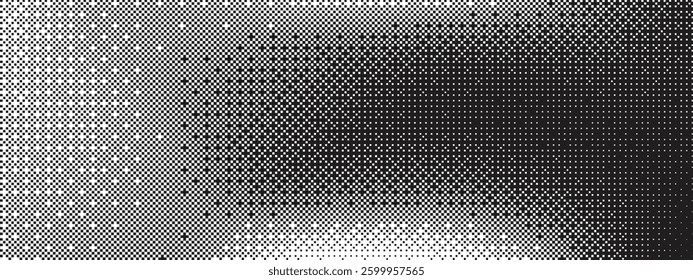  Black and white random pixels pattern. Bitmap texture background. 8 bit video game screen wallpaper. Vector illustration