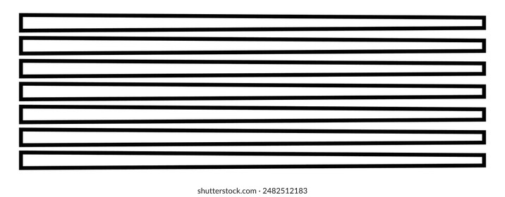 Schwarz-Weiß Zufällige gerade parallele Linien, geometrische Streifen auf weißem Hintergrund.