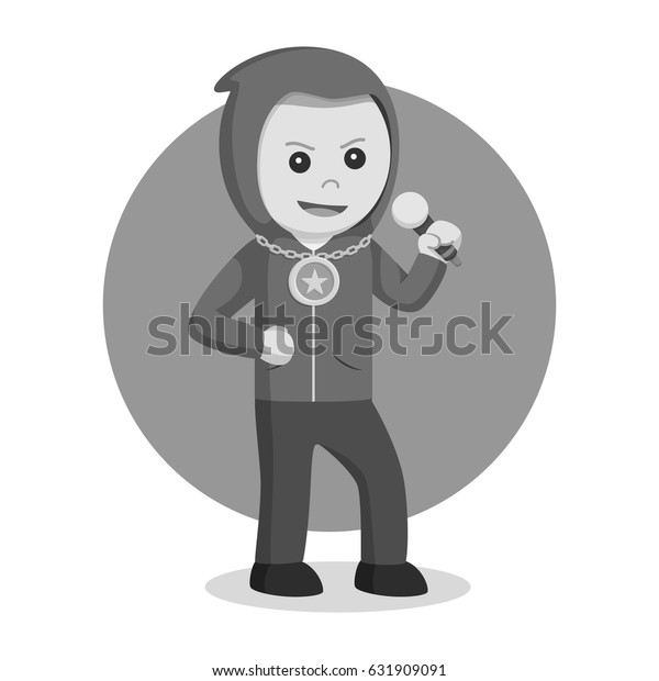 Black White Rap Singer Man Color Stock Vector Royalty Free 631909091