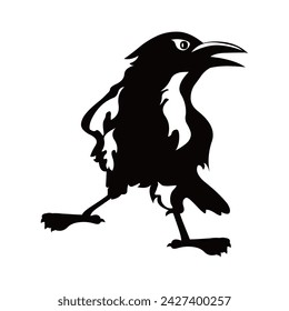 Black And White Raven Drawing