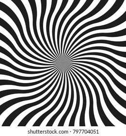 Black and white ray burst background, vector illustration