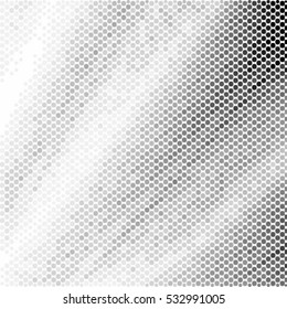 Black and white ray vector illustration. Spotted abstract background halftone effect