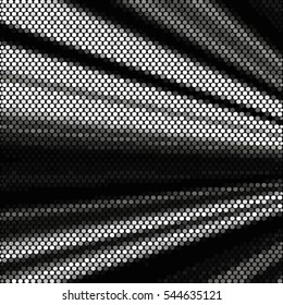 Black and white ray vector illustration. Spotted abstract background halftone effect