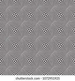 Black and white rays. Seamless abstract geometrical pattern. Vector illustration.