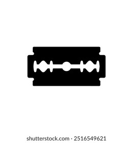 Black and white razor blade. Vector icon design.