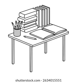 Black and white reading table 