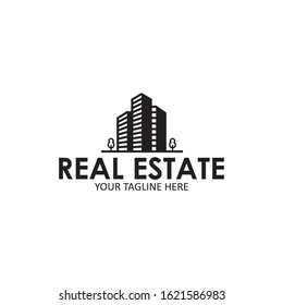 Black White Real Estate Logo Vector Stock Vector (Royalty Free ...