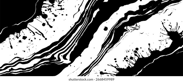 Fondo de mármol líquido realista en blanco y negro