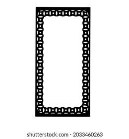  Black and white rectangular frame with ornament, vector certificate template, decorative design element in retro style.