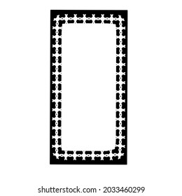  Black and white rectangular frame with ornament, vector certificate template, decorative design element in retro style.