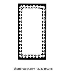  Black and white rectangular frame with ornament, vector certificate template, decorative design element in retro style.