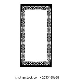  Black and white rectangular frame with ornament, vector certificate template, decorative design element in retro style.