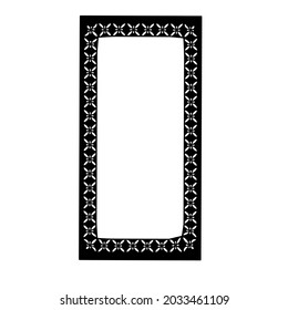  Black and white rectangular frame with ornament, vector certificate template, decorative design element in retro style.