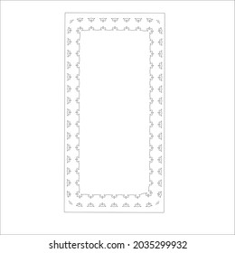  Marco rectangular en blanco y negro con adorno, plantilla de certificado vectorial, elemento de diseño decorativo en estilo retro
