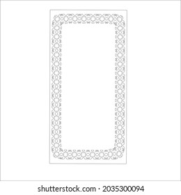  Black and white rectangular frame with ornament, vector certificate template, decorative design element in retro style
