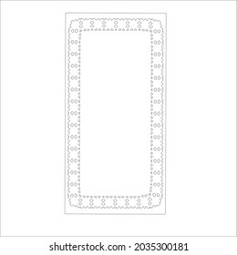  Schwarz-weißer rechteckiger Rahmen mit Ornamenten, Vektorgrafik-Vorlage, dekoratives Design-Element im Retro-Stil
