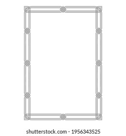 Black and white rectangular framework. Arabic, Celtic style. A3, A4 page proportions.