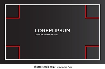 Black, white and red abstract background with shadow line.