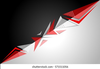 Black, white and red background vector.